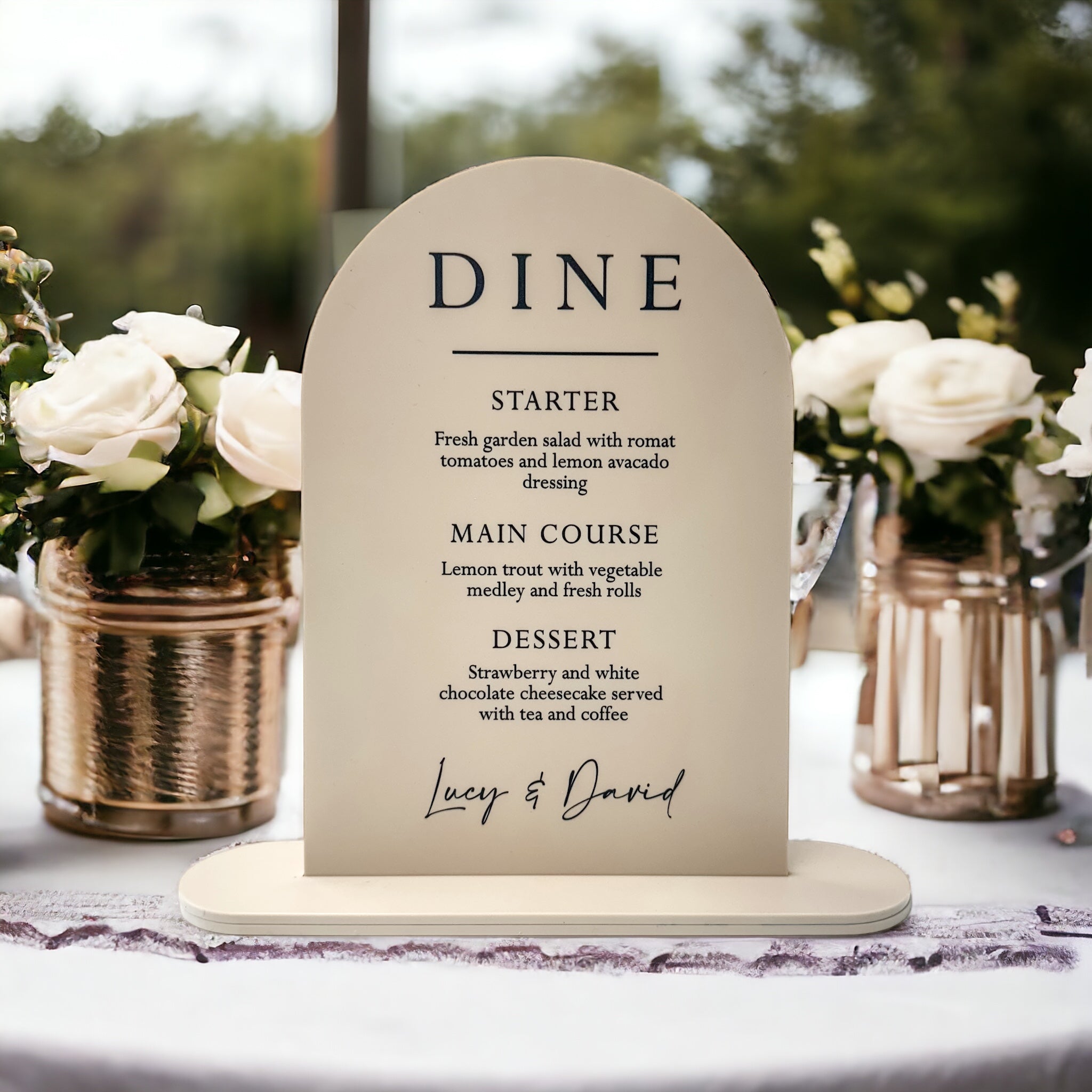 Beige & Black Wedding Menus