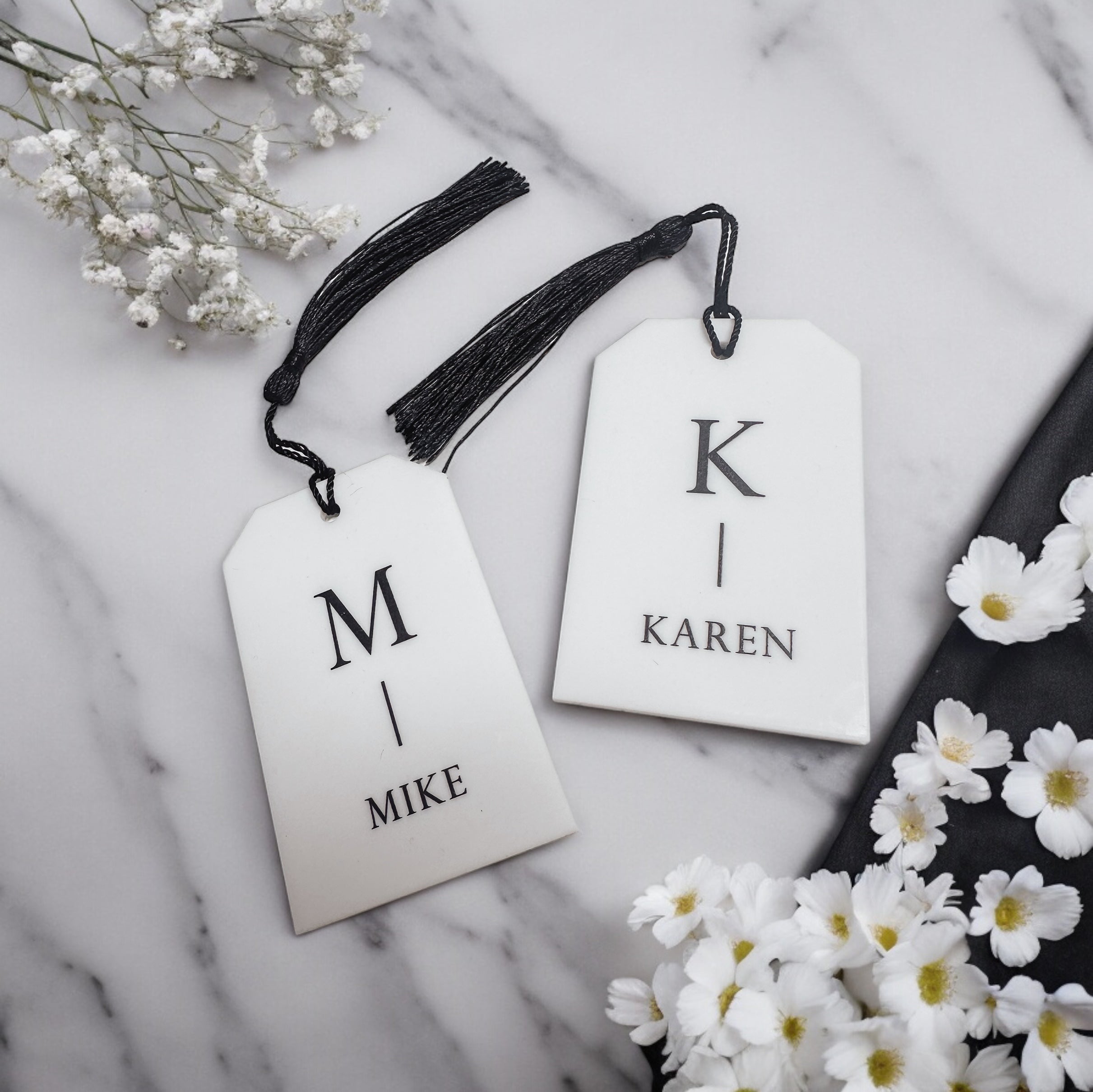 Black & White Wedding Name Places
