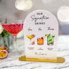 Luxury Personalised Wedding Signature Cocktail Menu