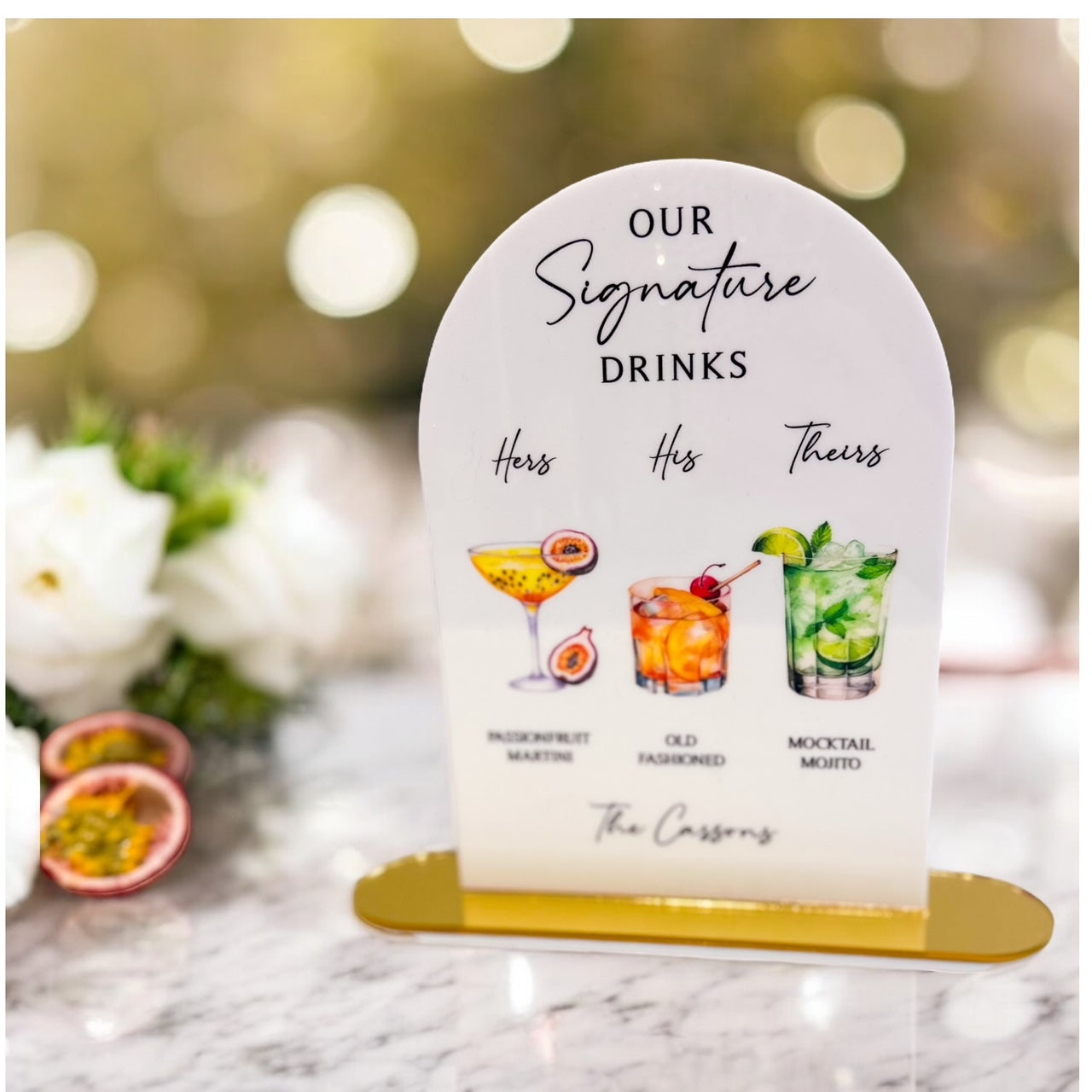 Personalised Wedding Signature Cocktail Menu
