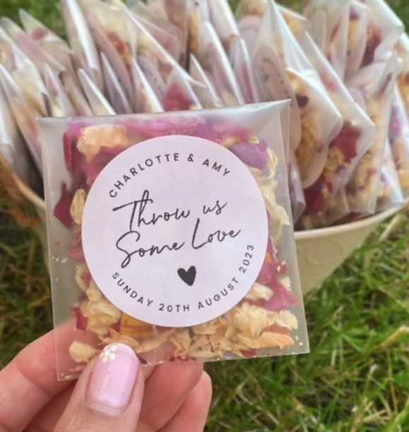 Wedding Confetti Personalised Stickers