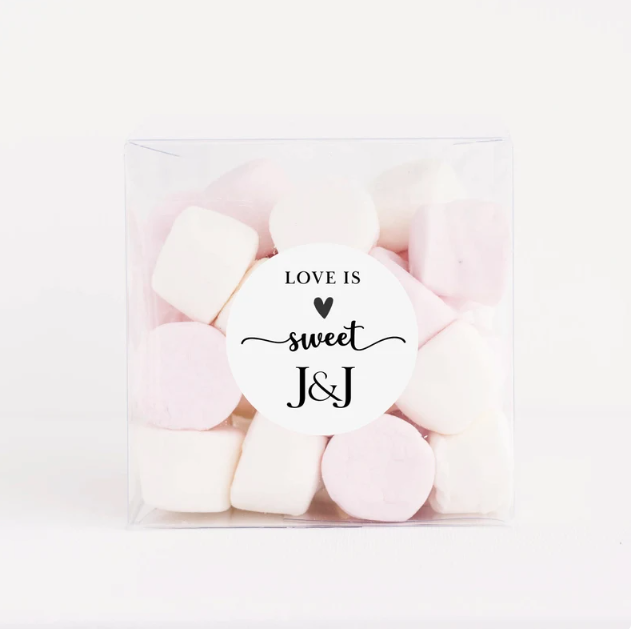 Love Is Sweet Personalised Wedding Favour Labels
