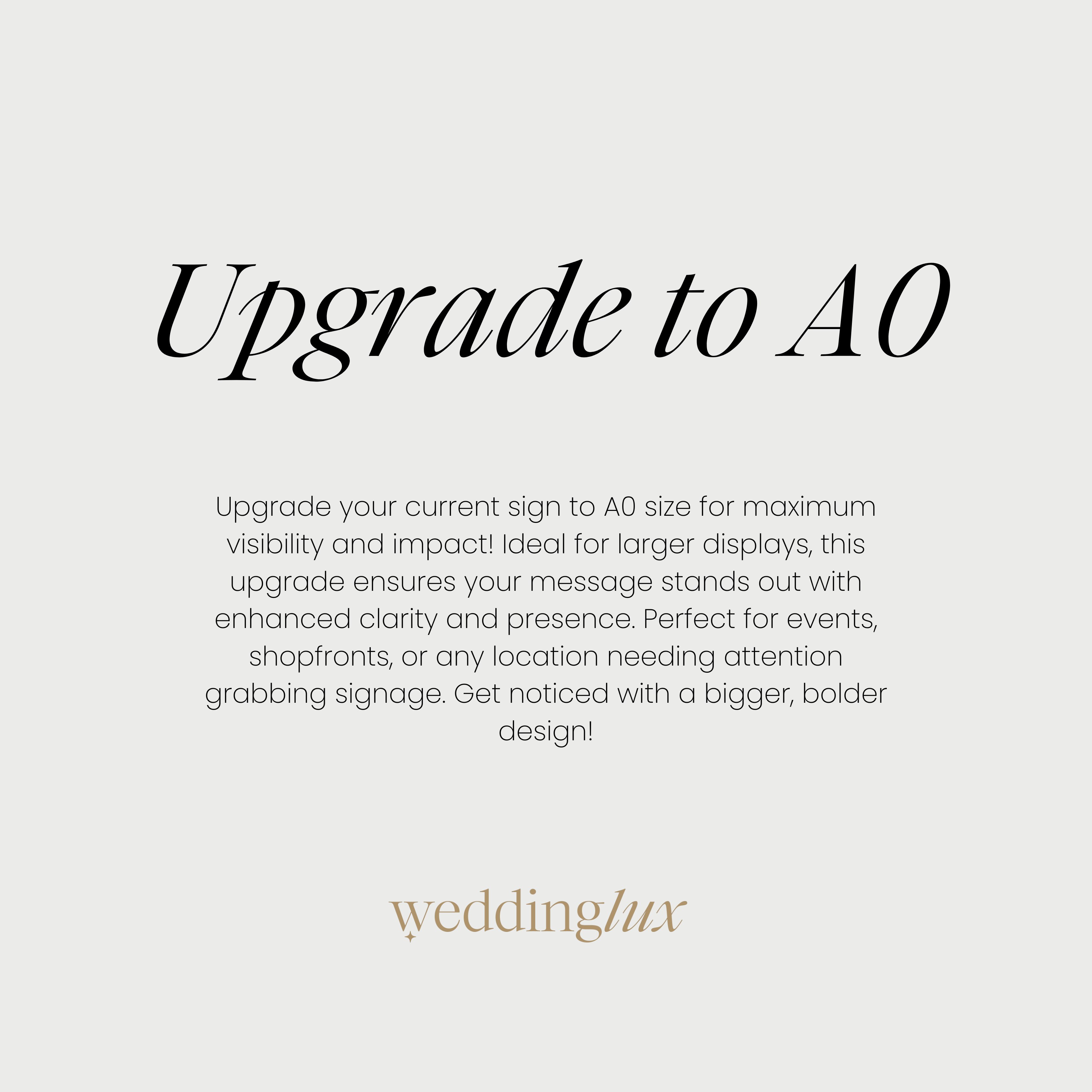 A0 Luxury Wedding Signs