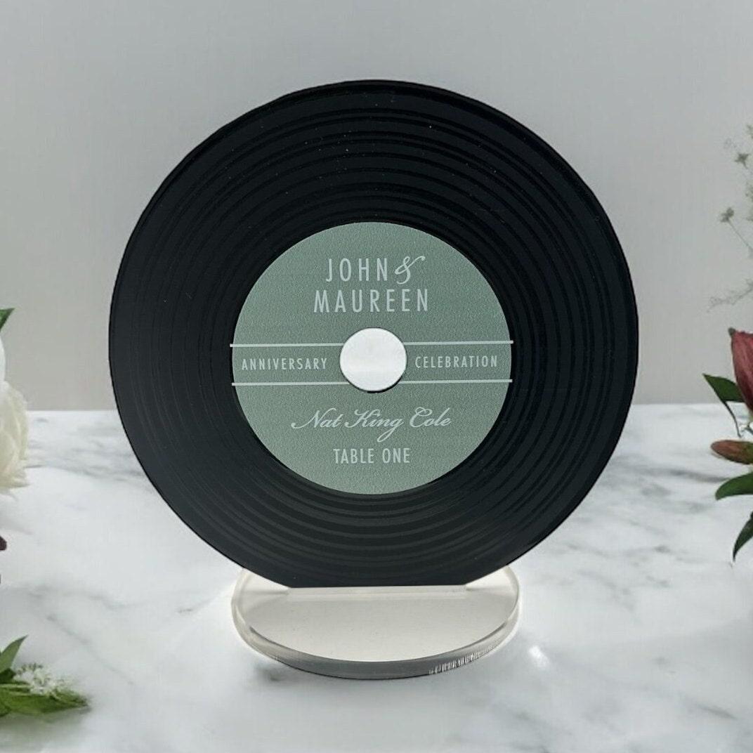 Retro Wedding Vinyl Record Table Numbers
