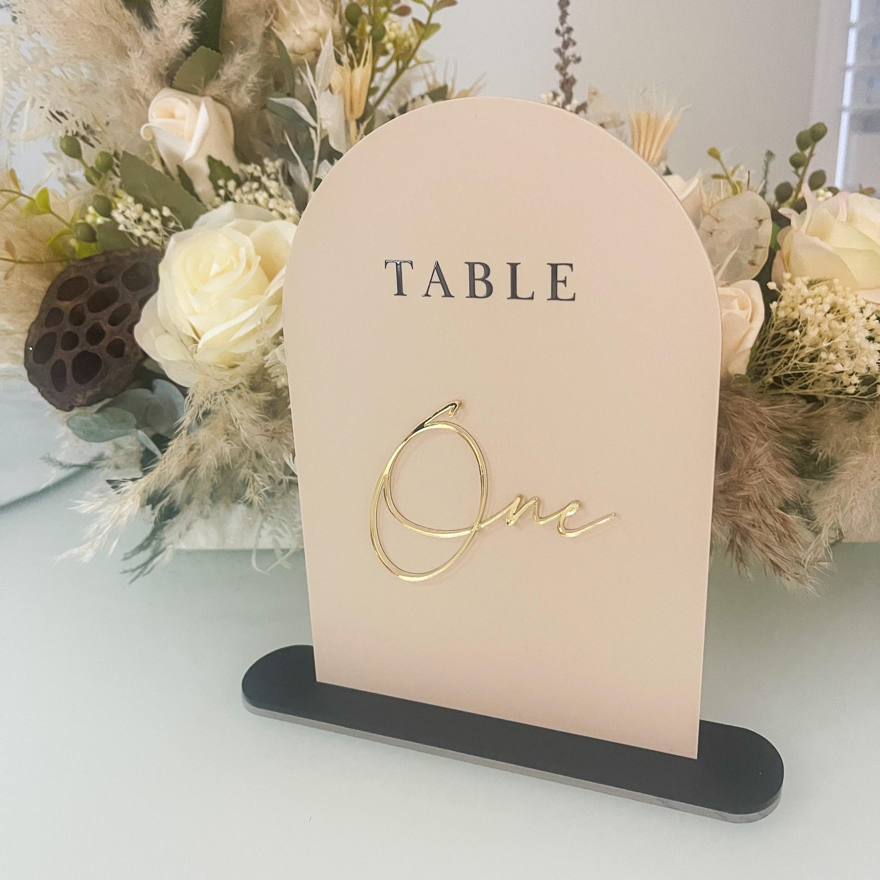 Dome Top Wedding Table Numbers