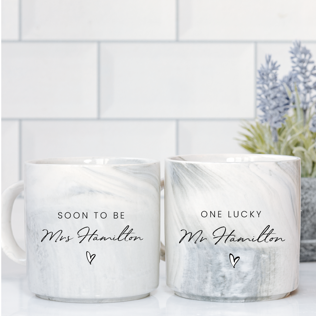 Luxury Marble Engagement Mugs