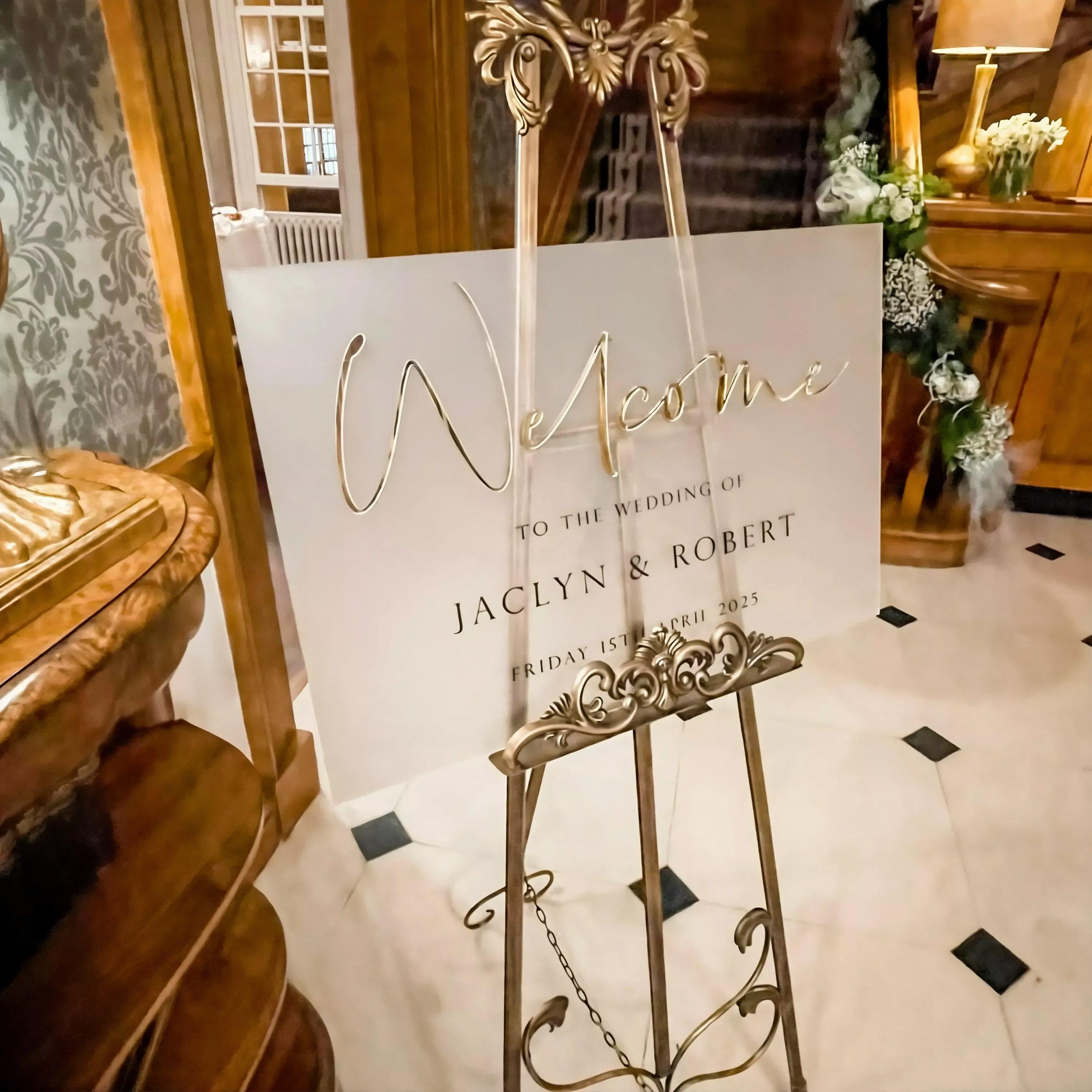 Luxury Personalised Wedding Welcome Entrance Sign