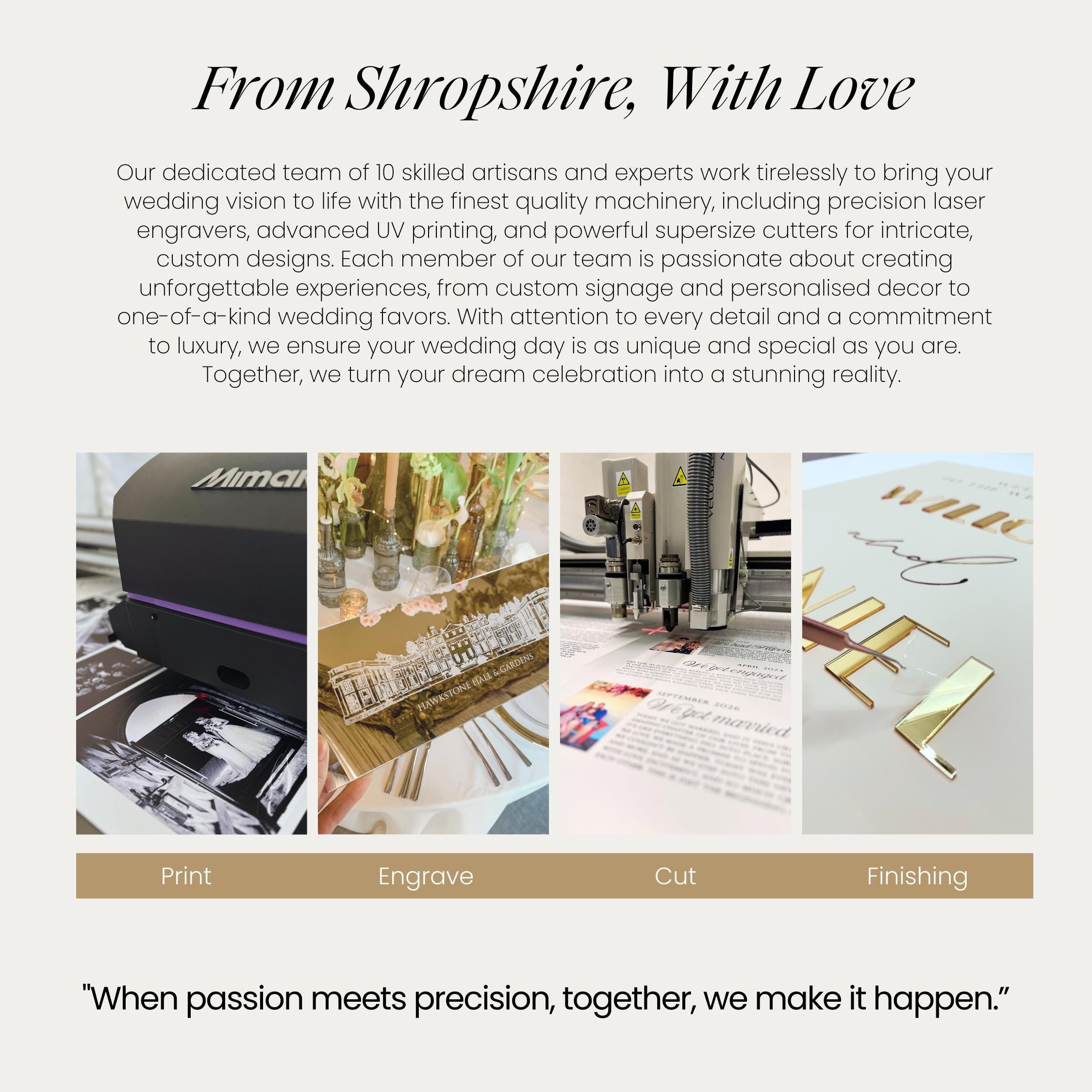 The image is a collage of four different images, each depicting a different aspect of the printing and engraving process.