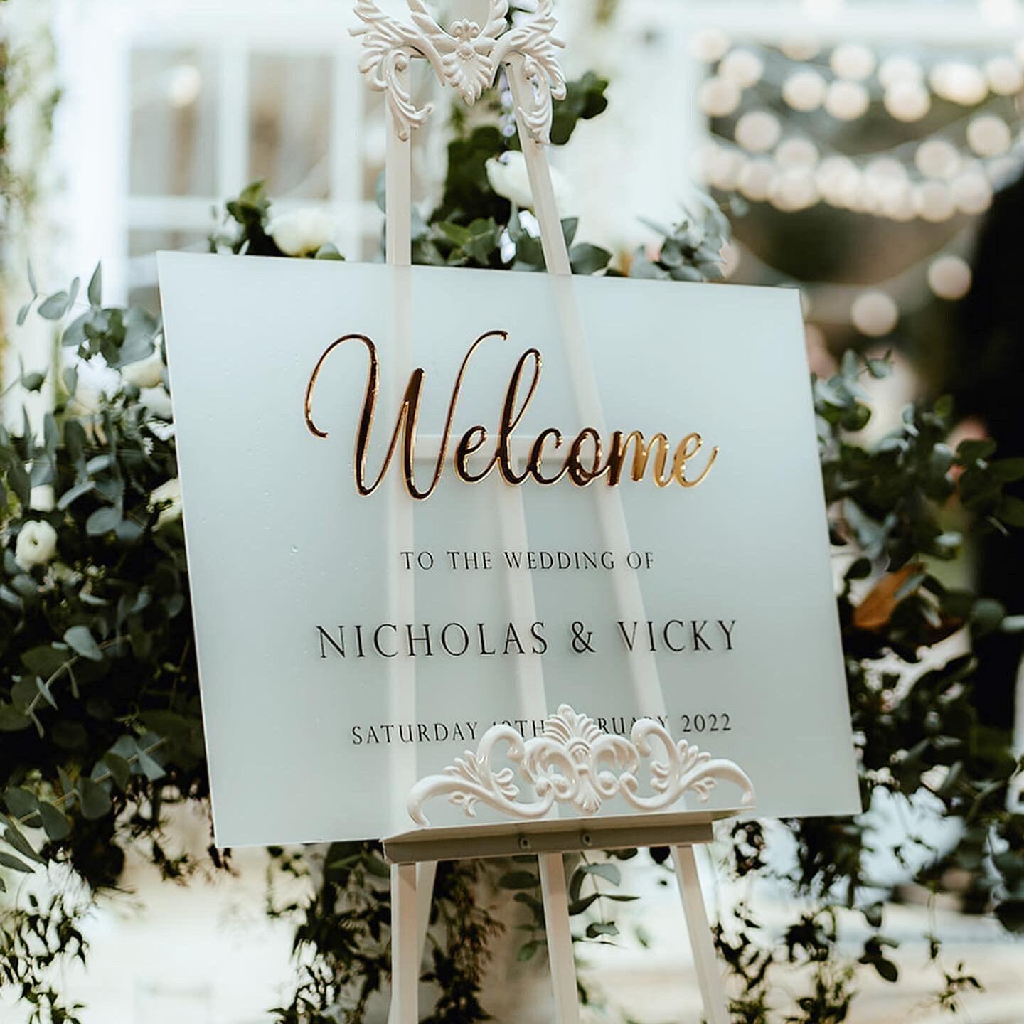 Frosted Acrylic Personalised Wedding welcome Sign
