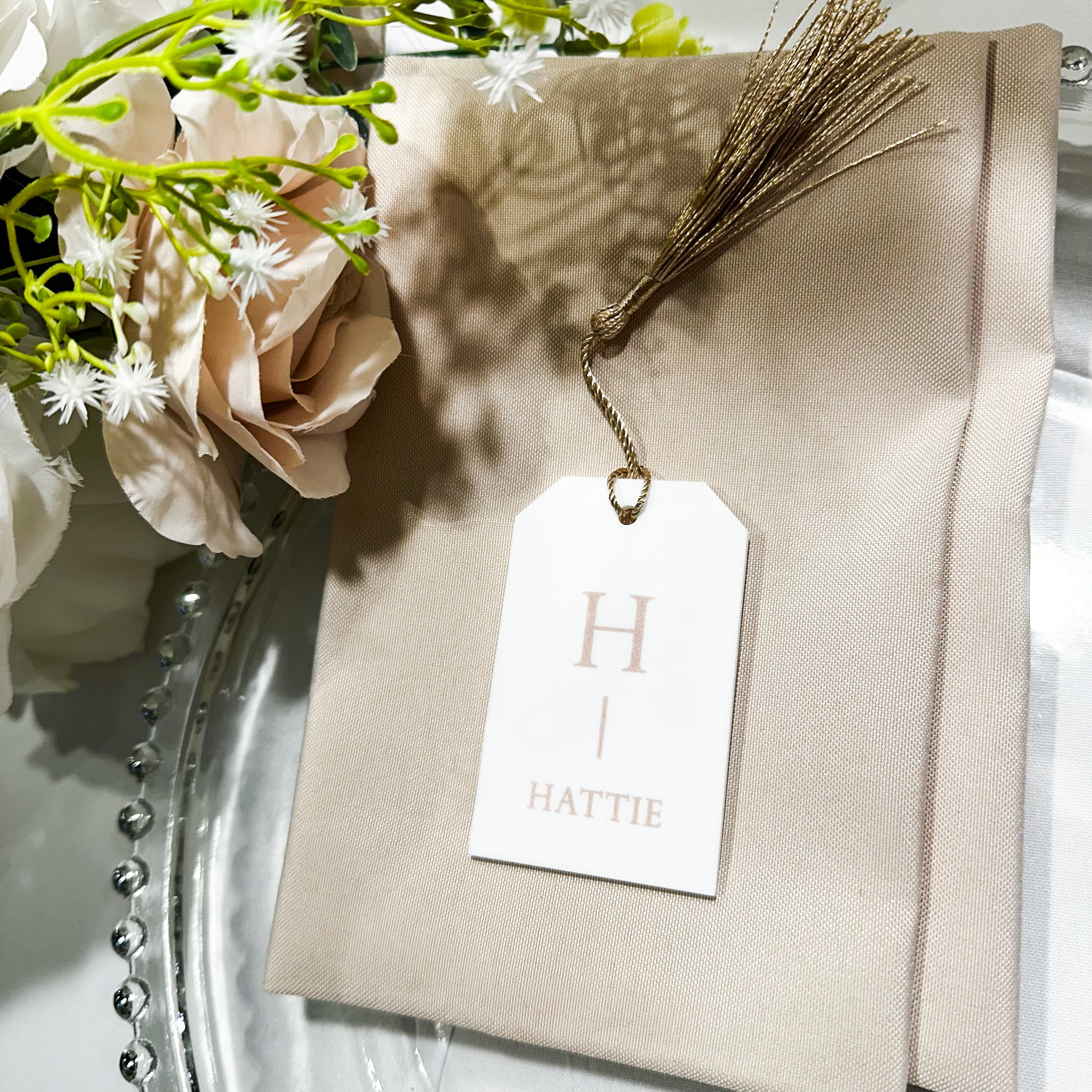 Beige & White Luxury Wedding Place Names