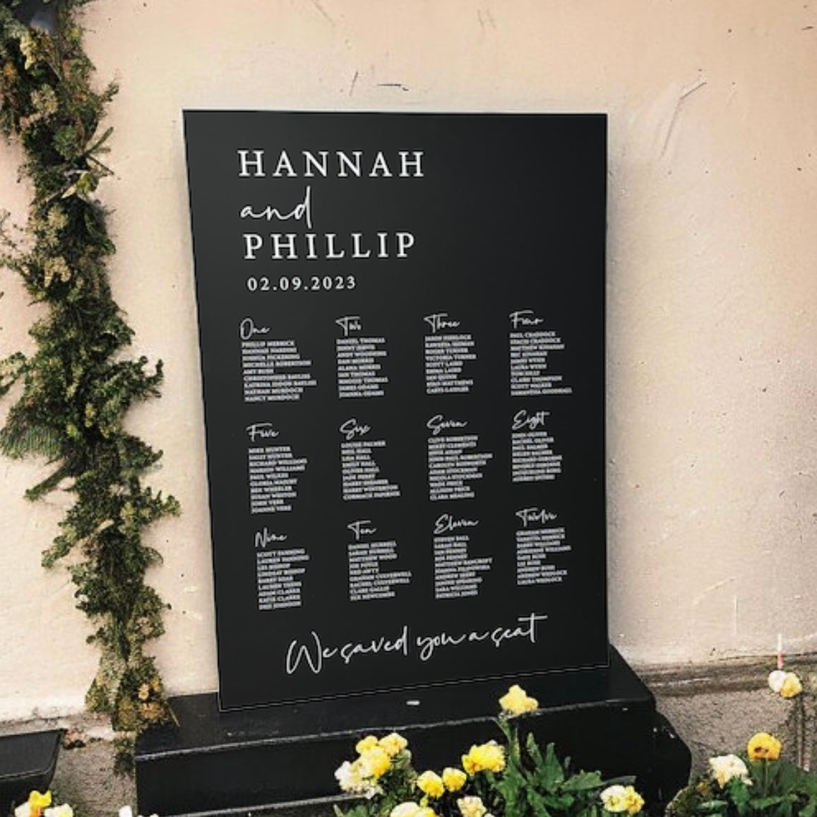 Black & White Large Table Plan