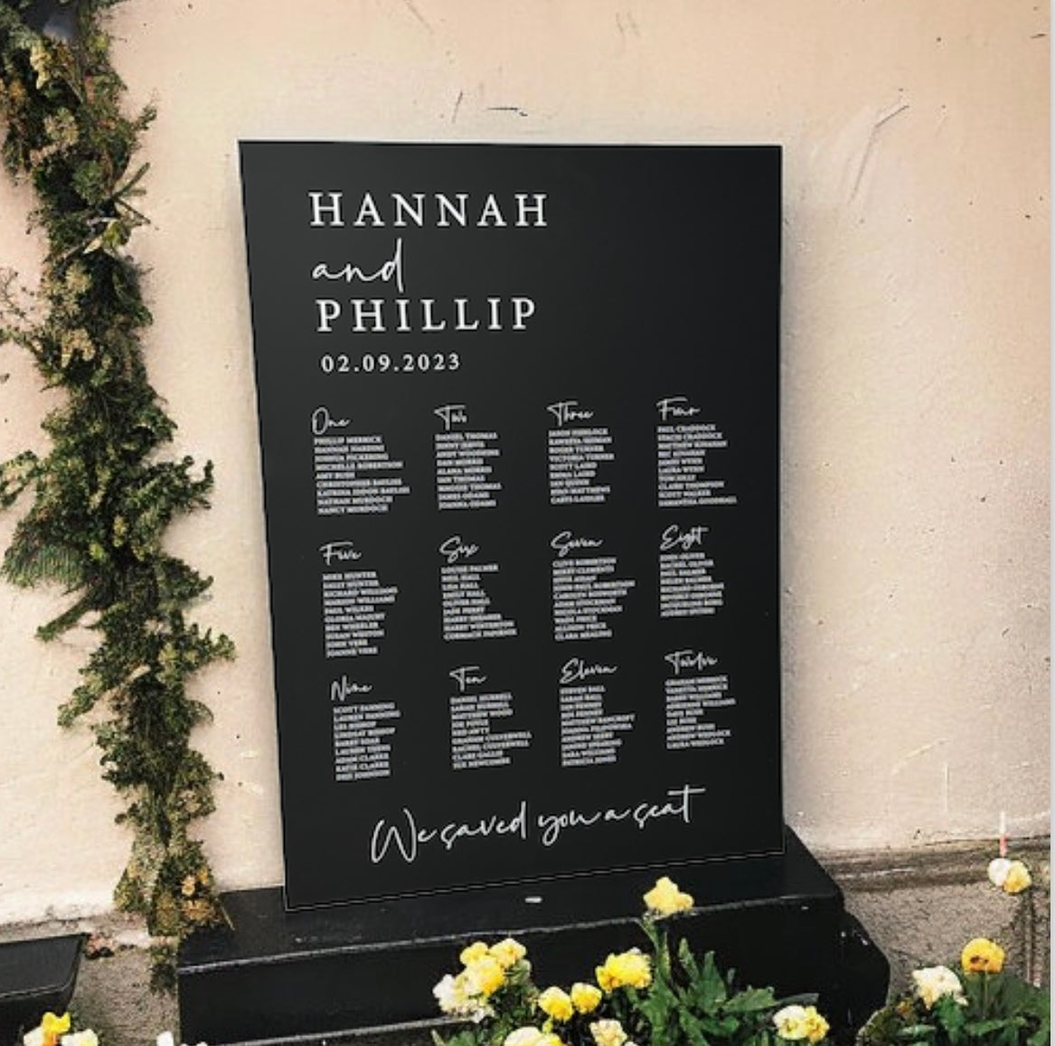 Black & White Large Table Plan