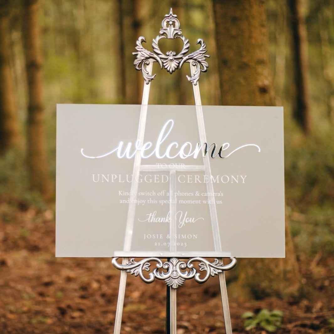 Welcome To Our Unplugged Ceremony Sign