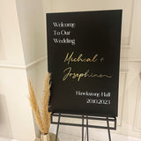 Black and Gold Wedding Welcome Sign