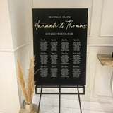 Black and Gold Wedding Table Plan