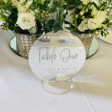 Silver Mirror Table Numbers