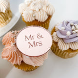 Mr & Mrs Engraved Gift Tag or Cupcake Topper