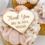 Heart Engraved Personalised Cupcake Toppers