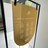 Luxury Gold Mirror Acrylic Wedding Table Plan