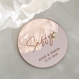 Rose Gold Engraved Wedding Name Places