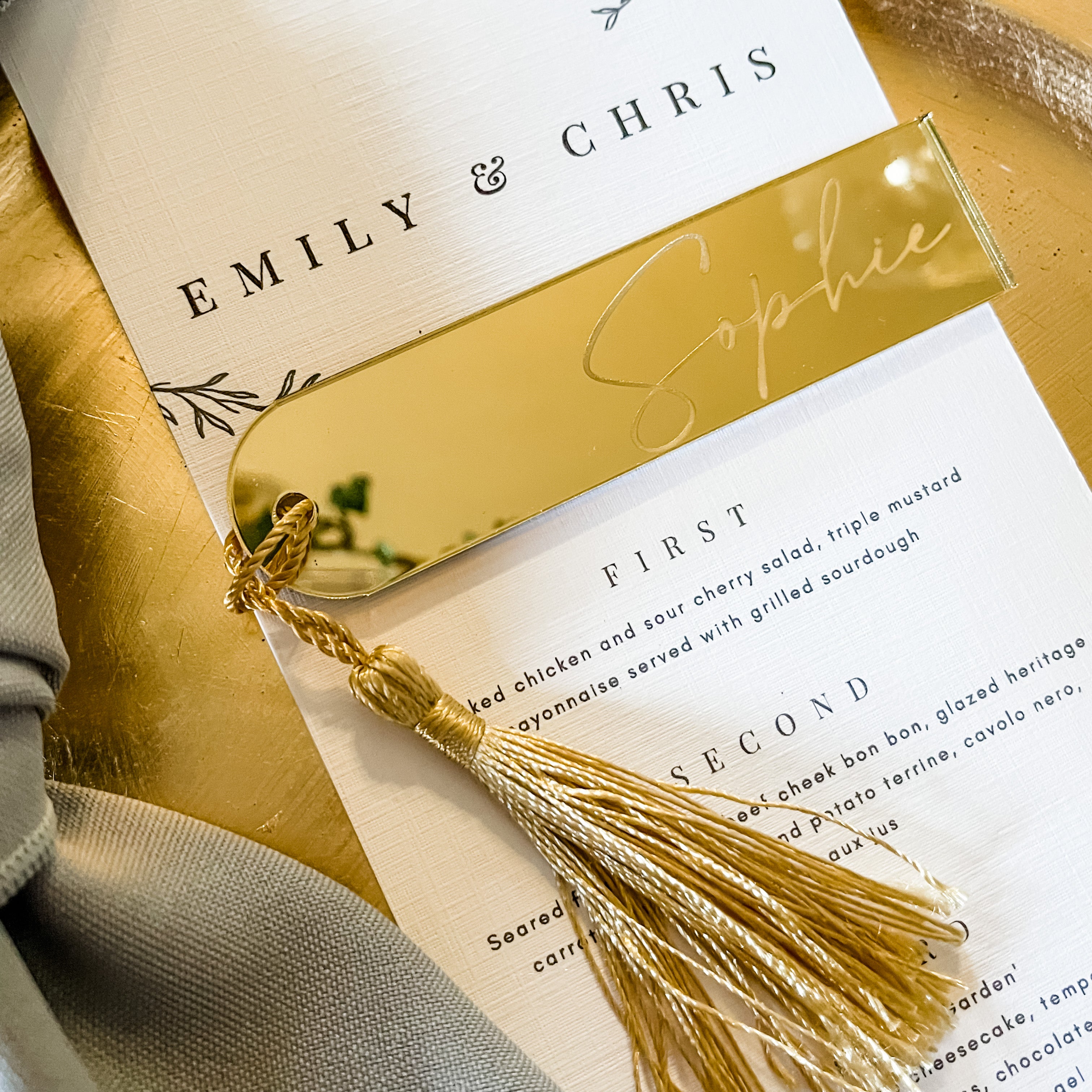 Gold Mirror Wedding Place Name
