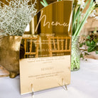 Personalised Gold Wedding Menu