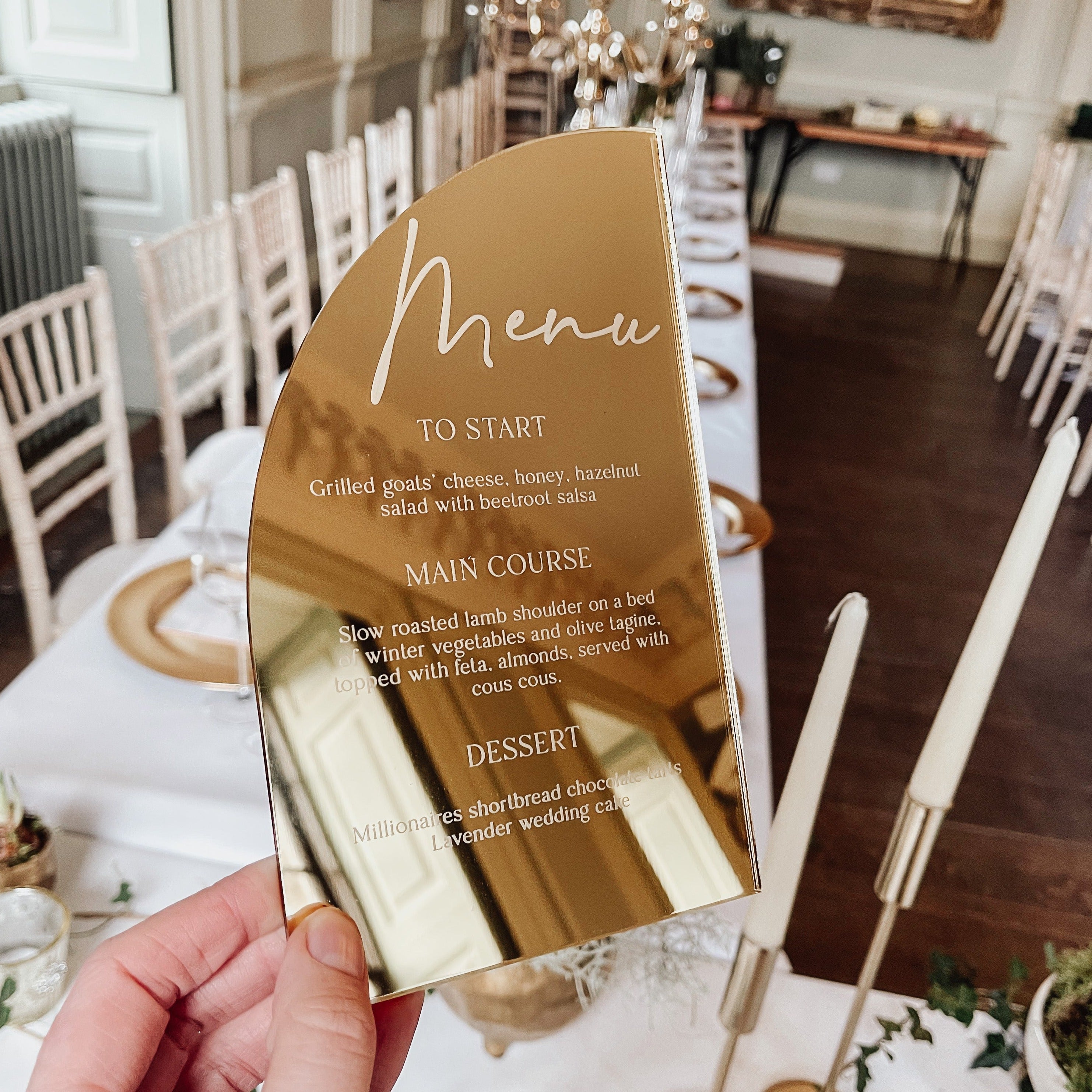 Luxury Gold Wedding Breakfast Menu