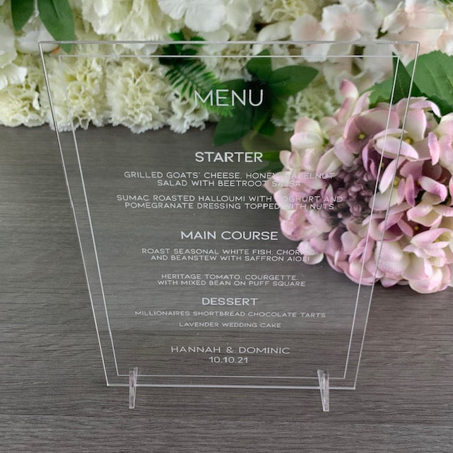 Acrylic Menu A5 Size