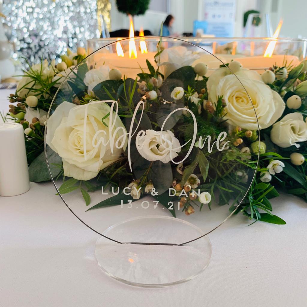Engraved Wedding Table Numbers