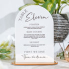 Dome Top Menu & Table Number