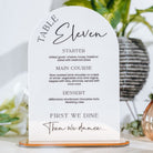 Wedding Table Number & Menu