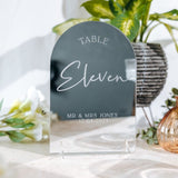 Silver Mirror Table Numbers