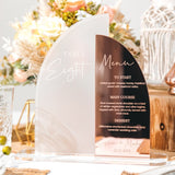 Luxury Wedding Table Number & Menu Combined Sign