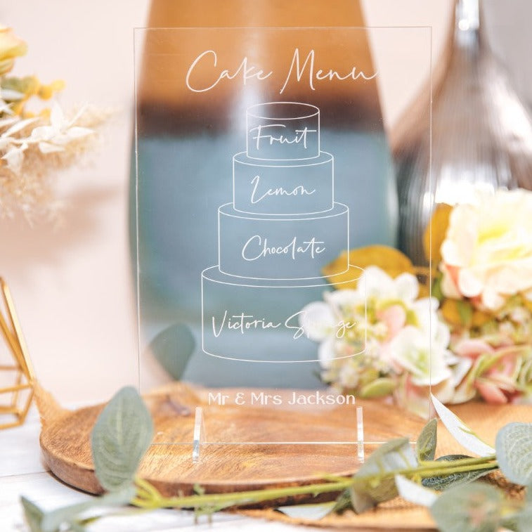 Cake Menu Sign