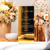 Luxury Gold Mirror Personalised Wedding Menu