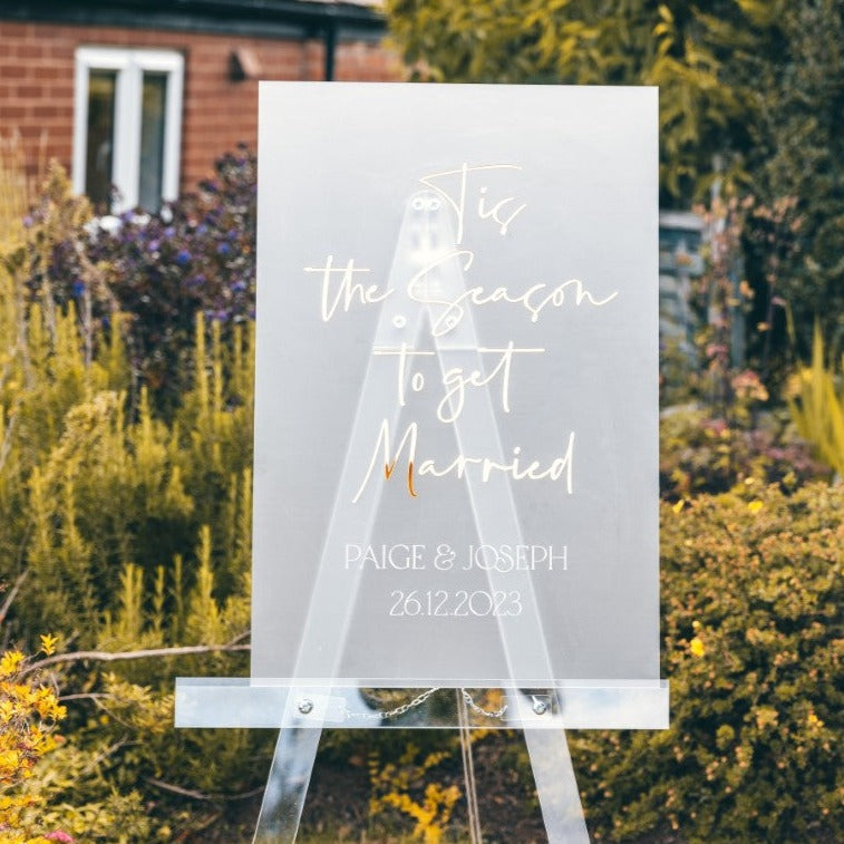 Christmas Wedding Welcome Sign