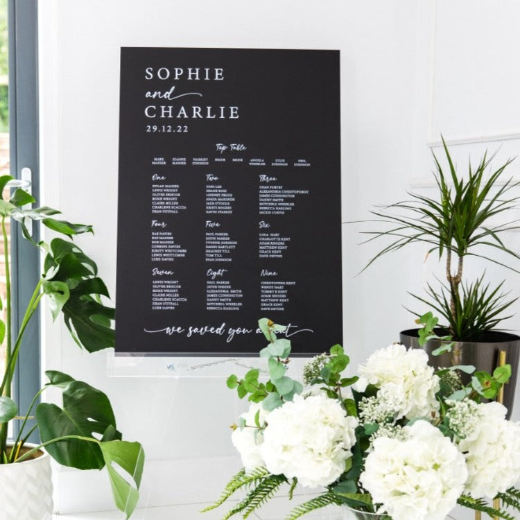 Monochrome Wedding Table Plan