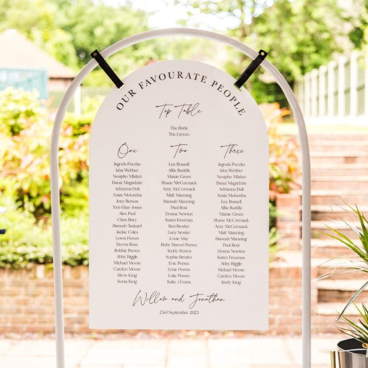 Black & White Wedding Seating Plan