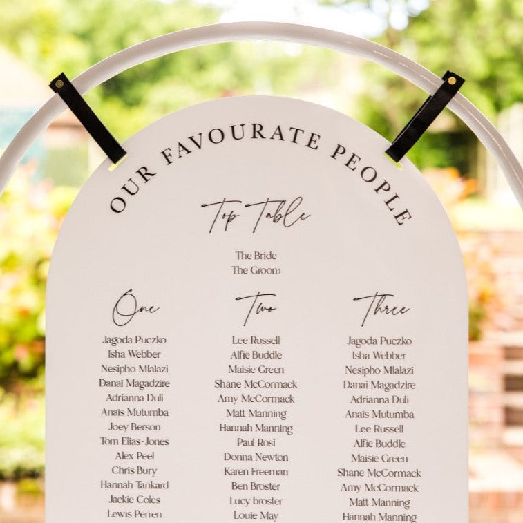 Monochrome Wedding Table Plan