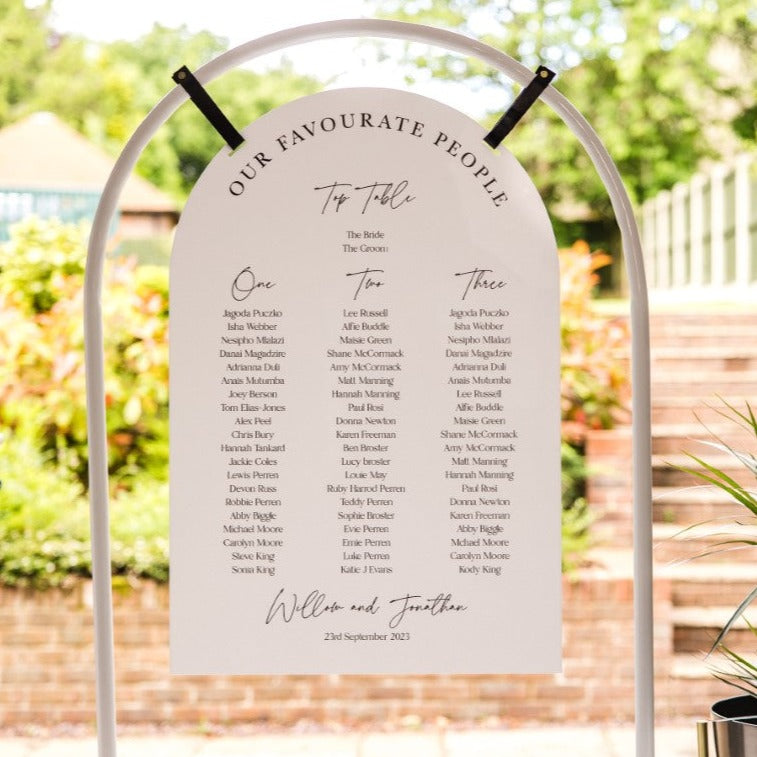 Dome Top Wedding Table Plan