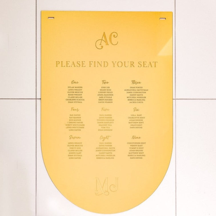 Shield Wedding Table Plan