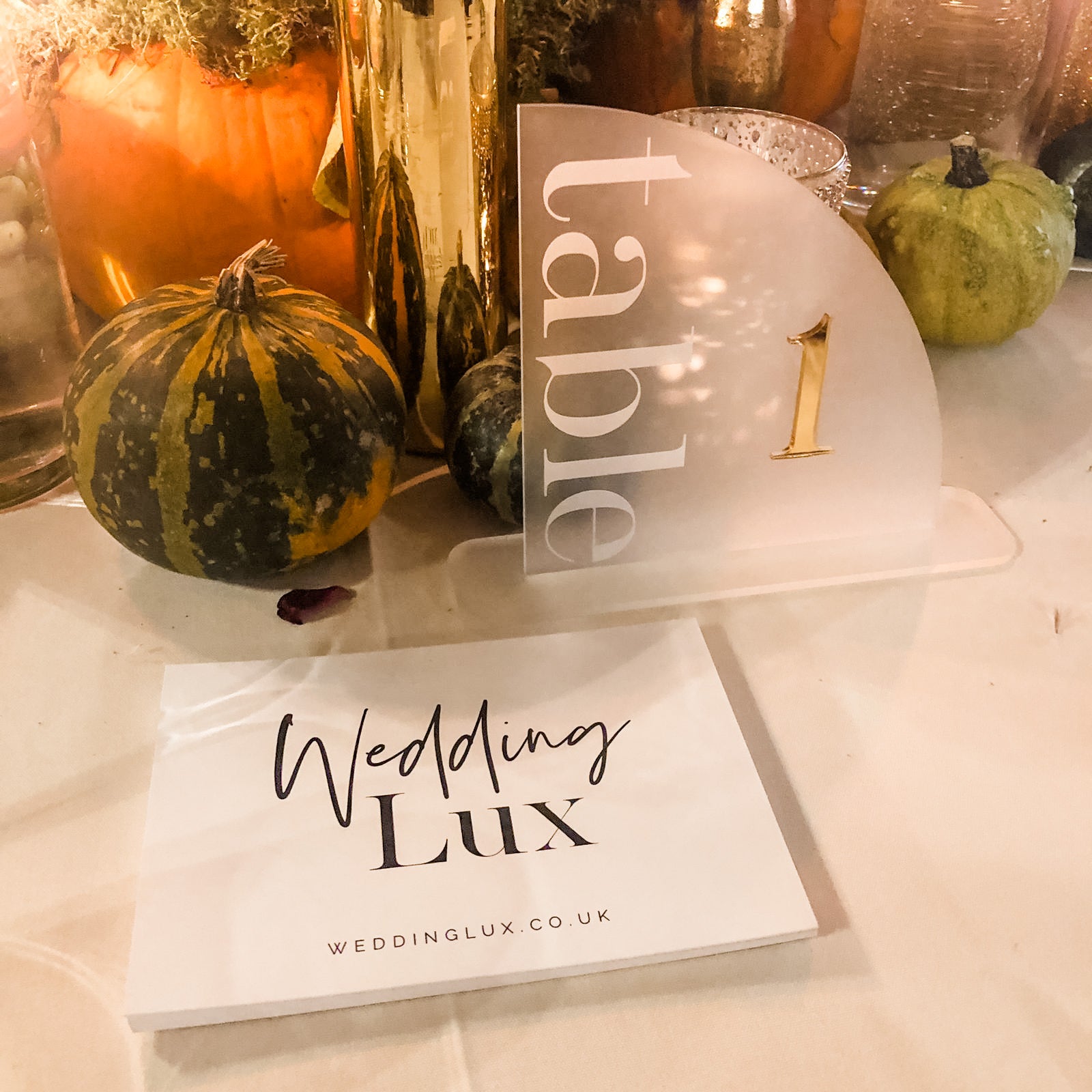 Frosted acrylic arch table numbers