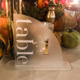 Frosted acrylic table number