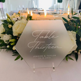 Frosted Acrylic Personalised Wedding Table Numbers
