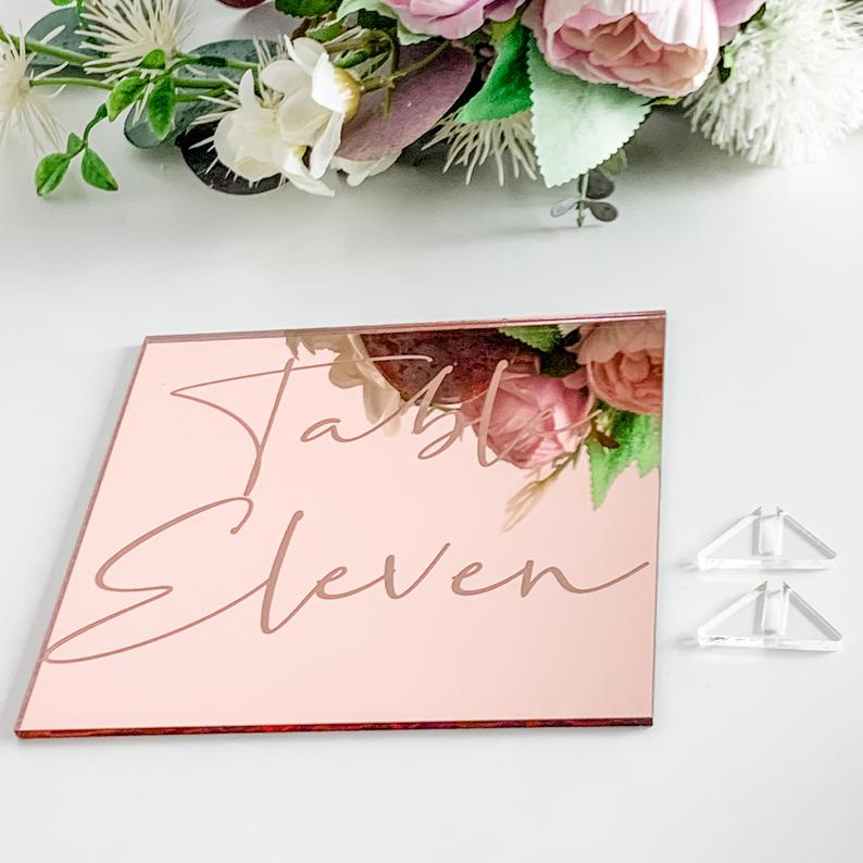 Rose Gold Mirror Table Décor