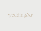 the word "weddinglux" in a light brown font.