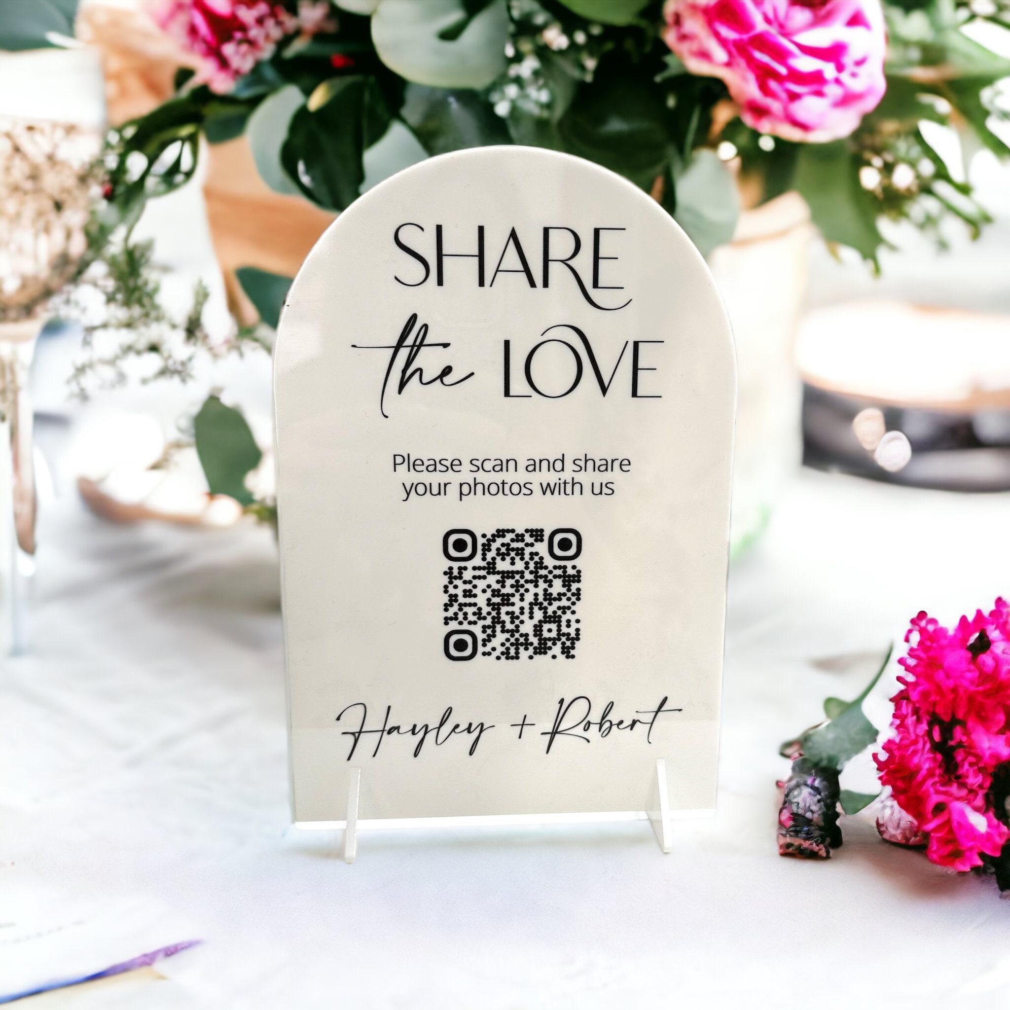Wedding Guest Photo Sharing QR Code Sign