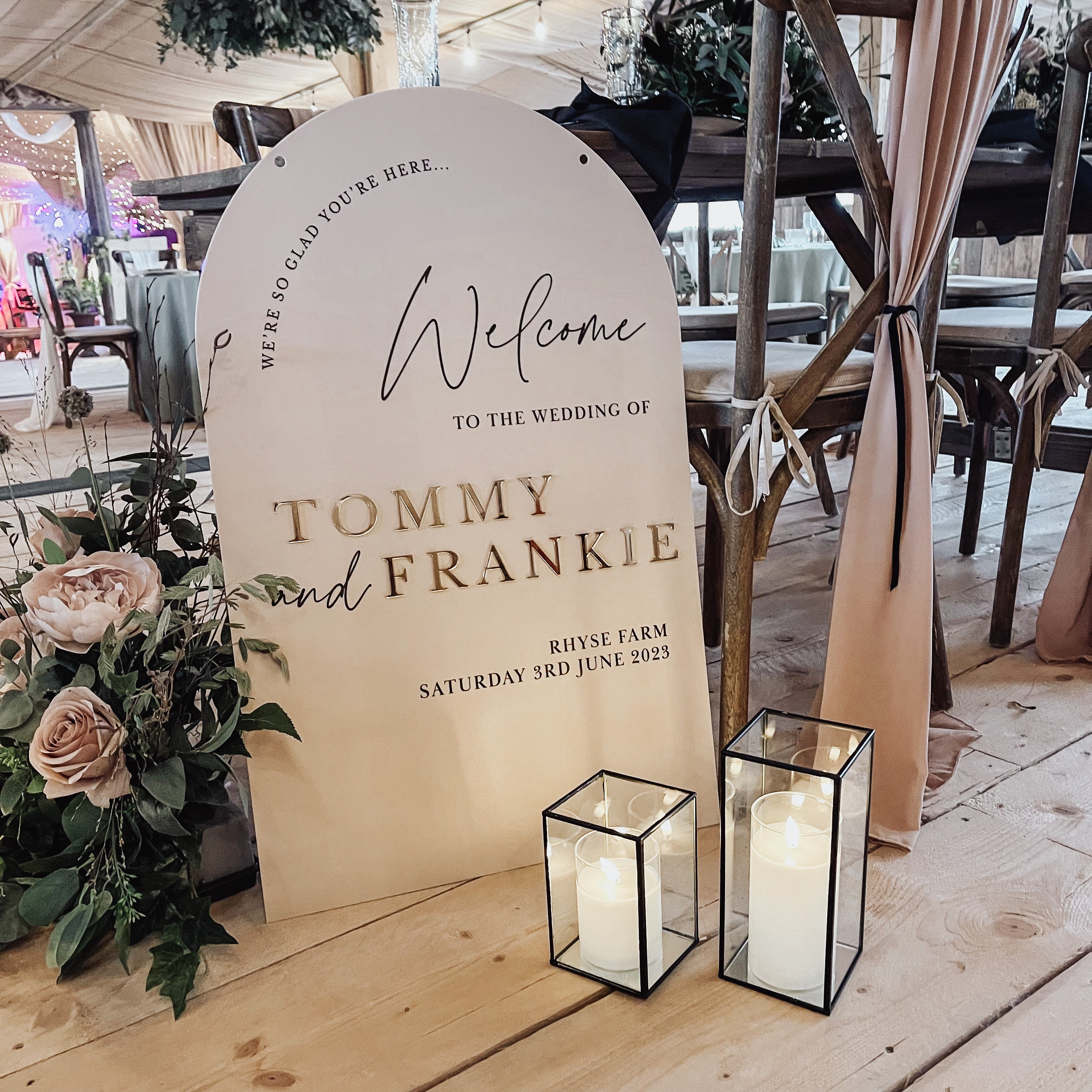 Double Sided Wedding Welcome Sign & Order Of Events