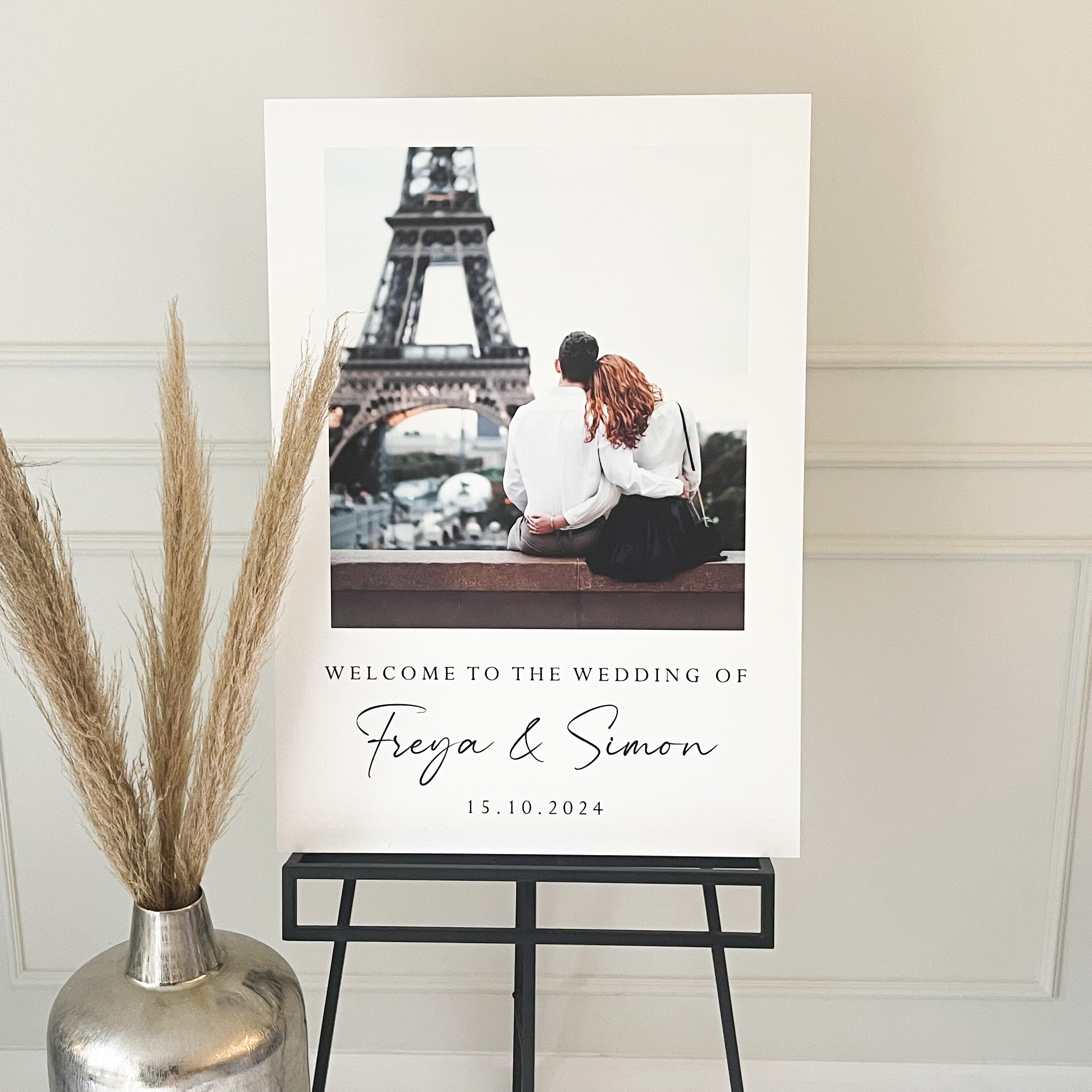 Couples Portrait Wedding Welcome Sign