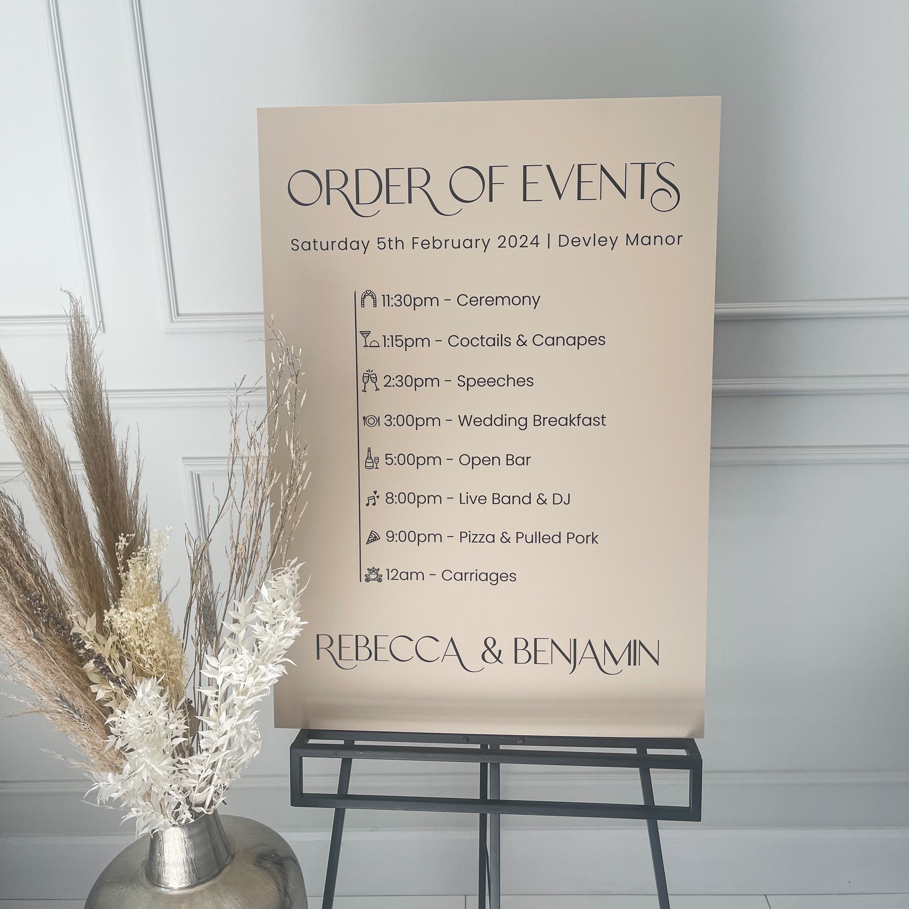 Wedding Order Of Events Sign